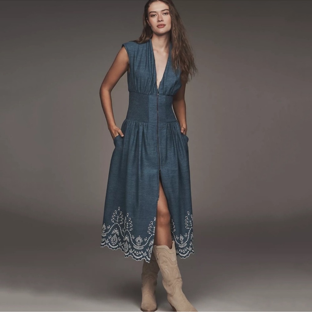 Anthropologie The Tommie Denim Eyelet Chambray Dress
NWT